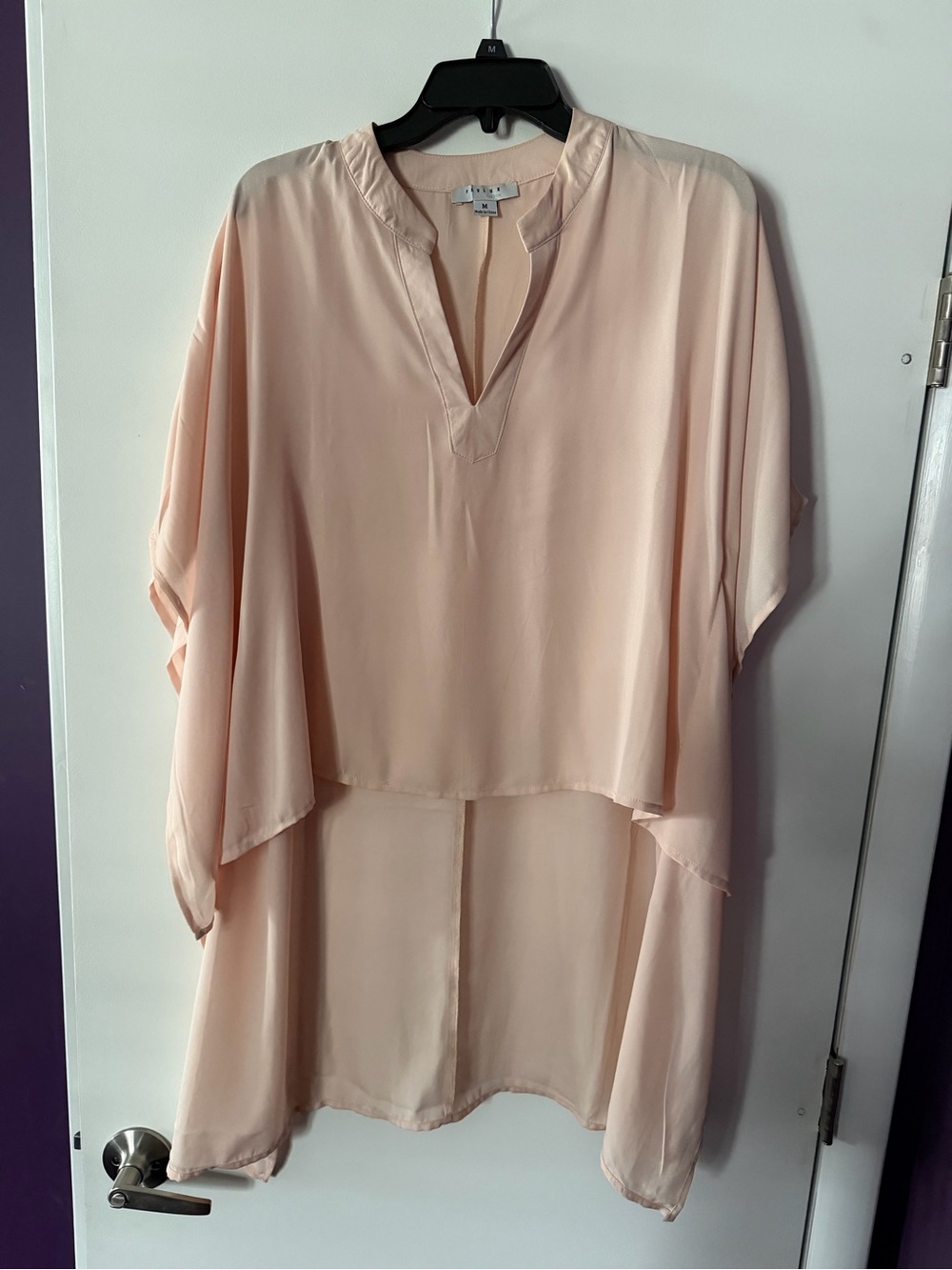 FAVLUX Blush Pink High-Low V-Neck Tunic